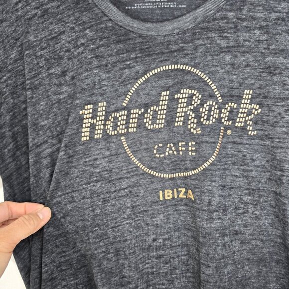 Hard Rock Cafe IBIZA Official Black Studded Burnout Tee Women XXL - Picture 3 of 7